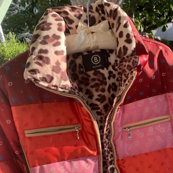 Bogner x Goan Thylmann Quilted Floral Patchwork & Leopard Print Goose Down Coat - Picture 4 of 16